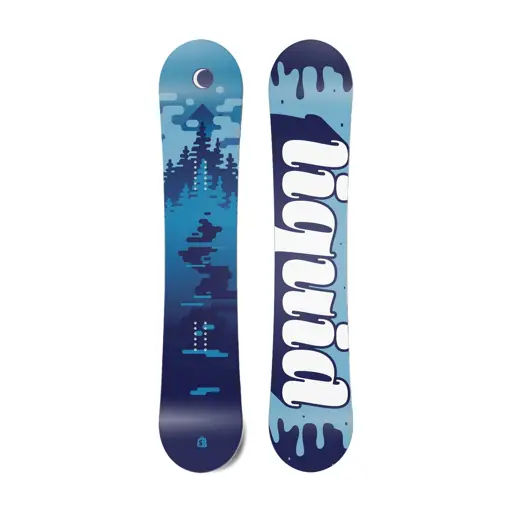 Operation Overlord Saleor Snowboard with blue forest and moon graphic.